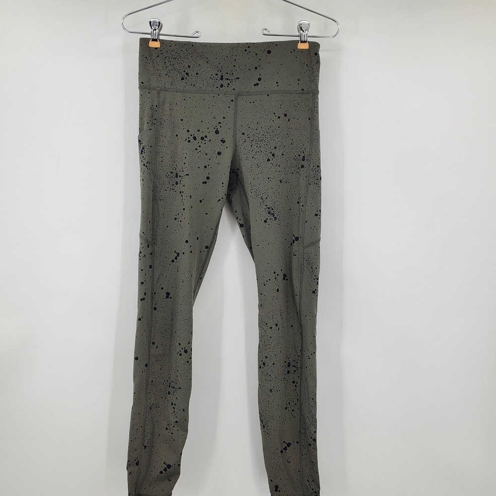 Vuori Pocket Leggings Womens Small Black Splatter High Rise Athletic Workout